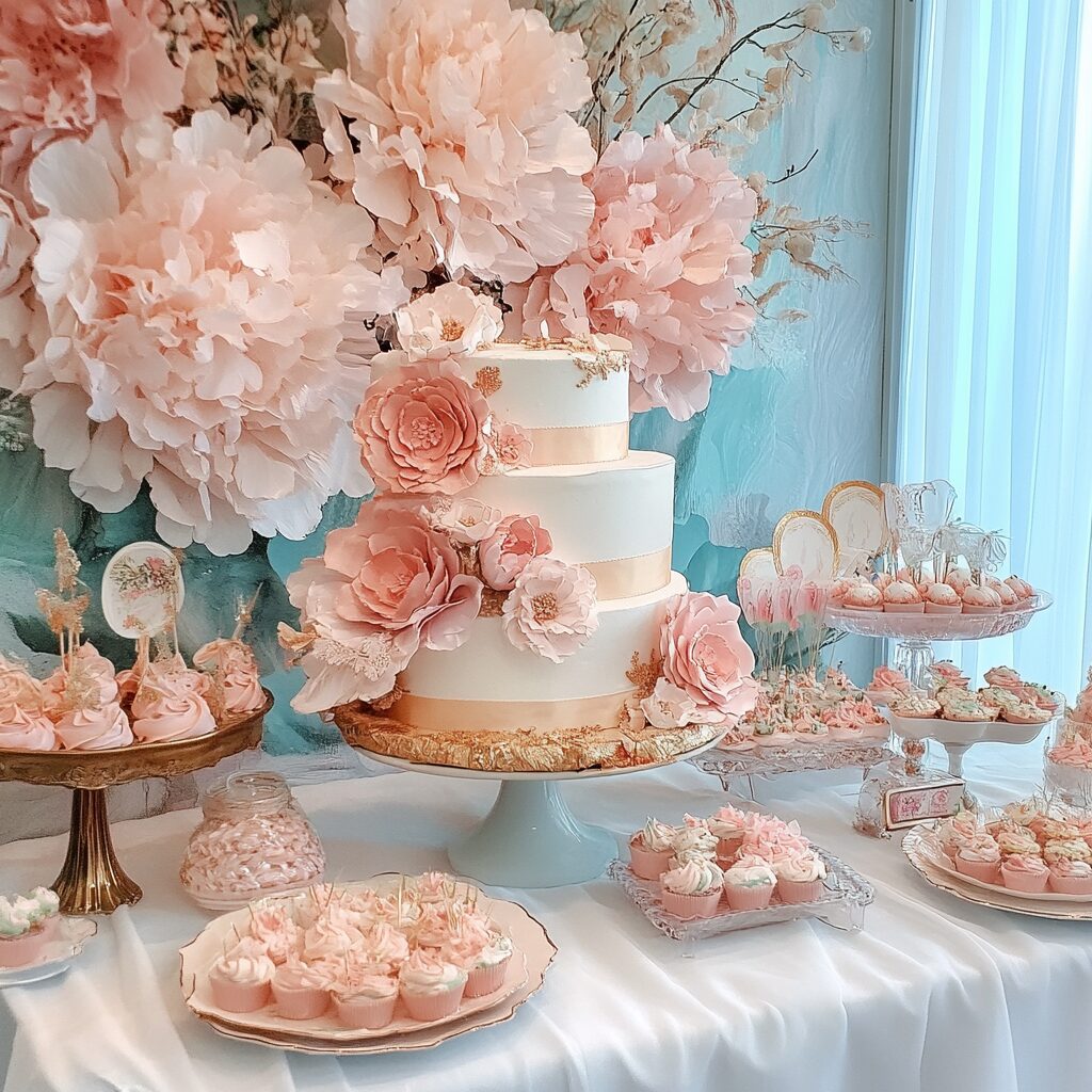 décoration baby shower table buffet